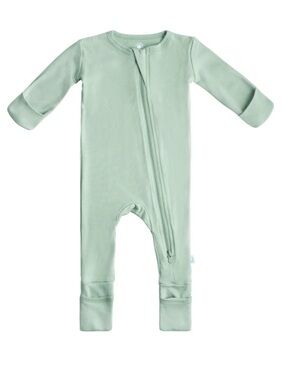 Baby Bamboo Pajamas with DreamCuffs - Sage Green